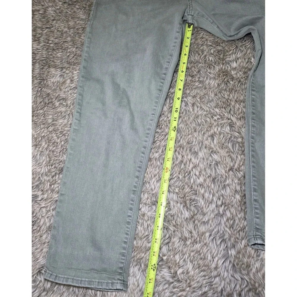GAP Girlfriend Jeans Women's‎ 32 Regular Green Stretch Denim Mid Rise Straight
